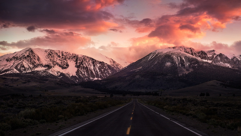盘山公路午后粉云美景 高清壁纸合集