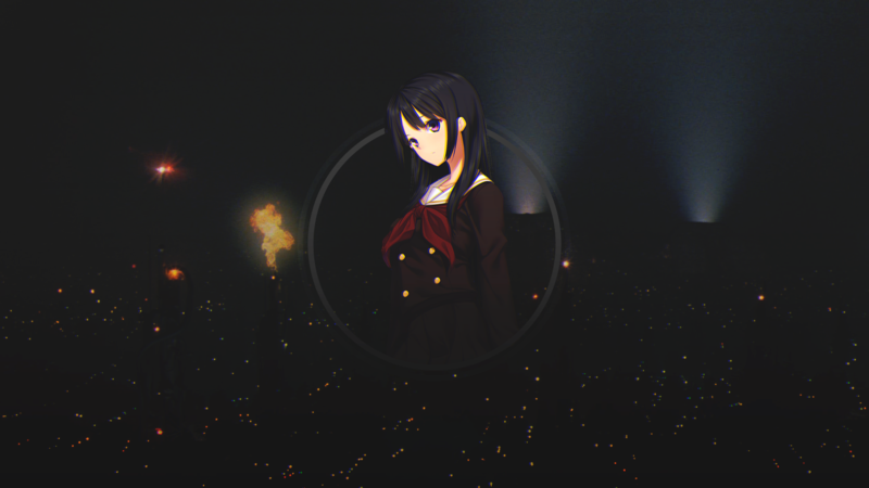 深夜都市二次元少女画中画高清壁纸