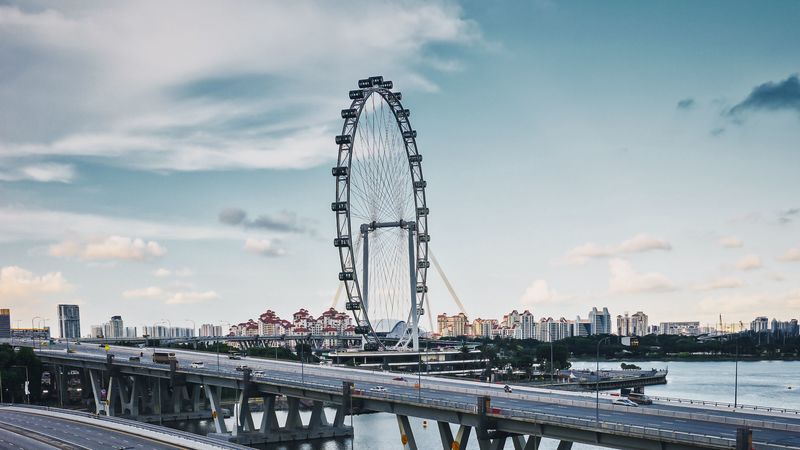 城市摩天轮街景4K高清壁纸