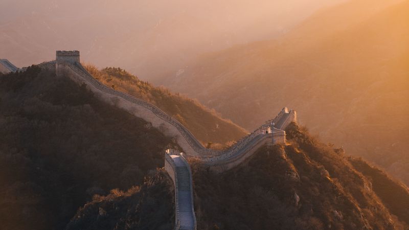 绝美中国山水长城航拍壁纸