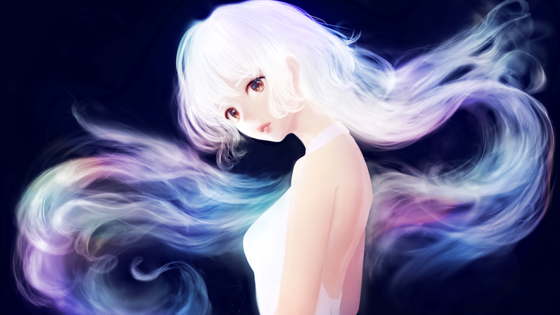 银发长发二次元少女壁纸合集