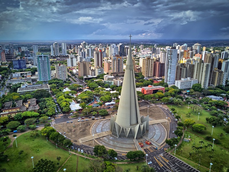 巴西马林加城市教堂大教堂高清壁纸