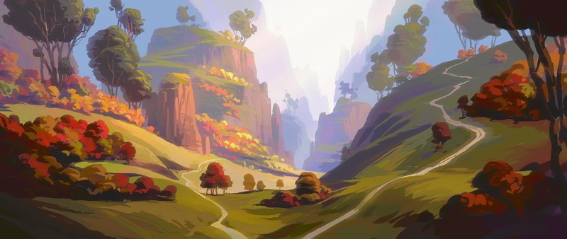 绝美秋日山野数字画壁纸分享