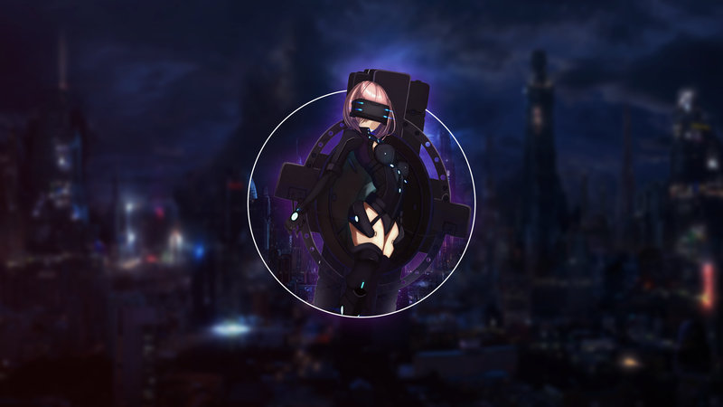 二次元少女画中画赛博风高清壁纸