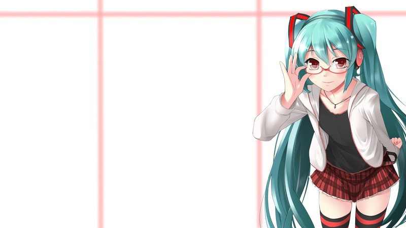 戴眼镜的初音未来高清壁纸来了
