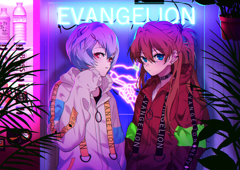 新世纪福音战士同人壁纸 两大女主超绝氛围感造型