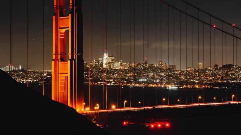 夜桥都市建筑壁纸