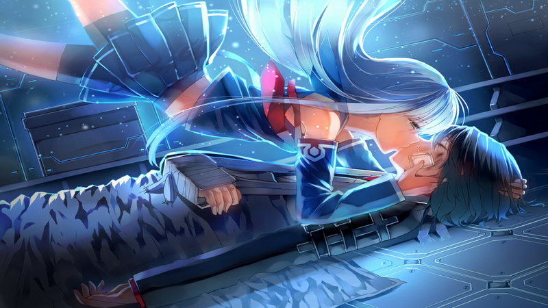 苍蓝钢铁的琶音壁纸合集 二次元情侣接吻 蓝发少女 迷你裙