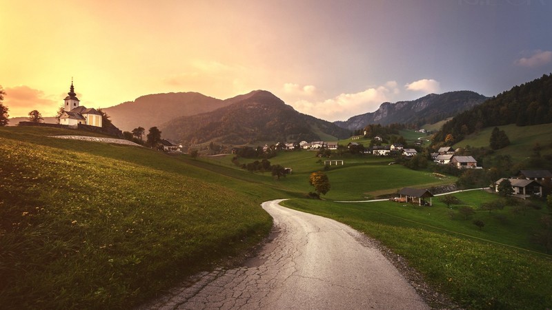 斯洛文尼亚绝美山野教堂风光壁纸合集