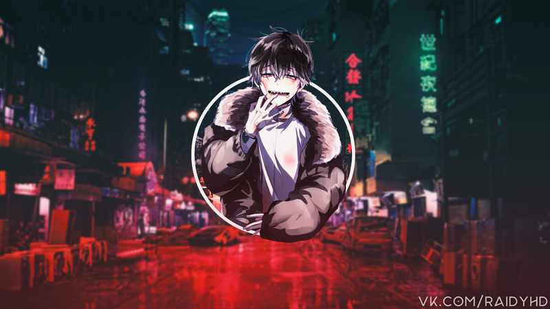 动漫少年画中画壁纸