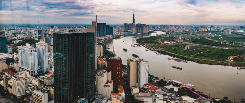 越南胡志明市西贡滨水全景壁纸