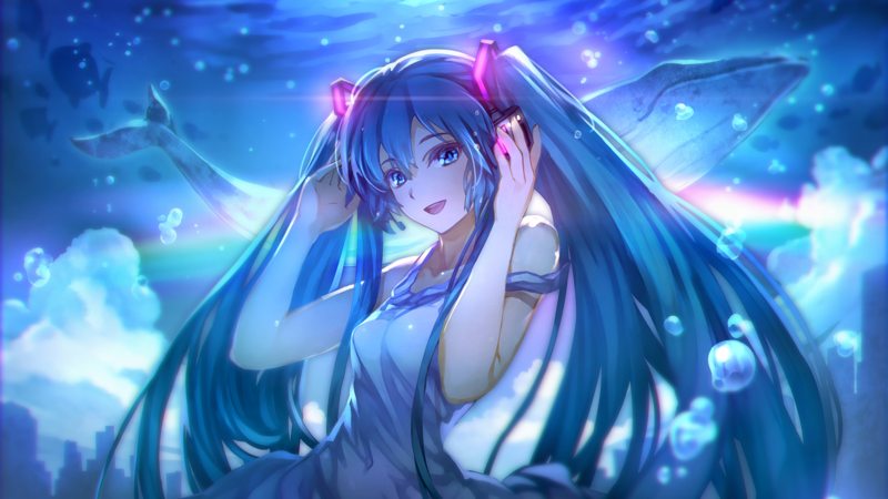 水下蓝发初音美少女壁纸合集