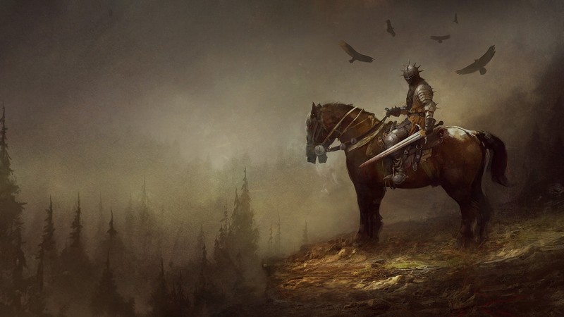 骑士与骏马拉满氛围感！这套奇幻风景壁纸太绝了