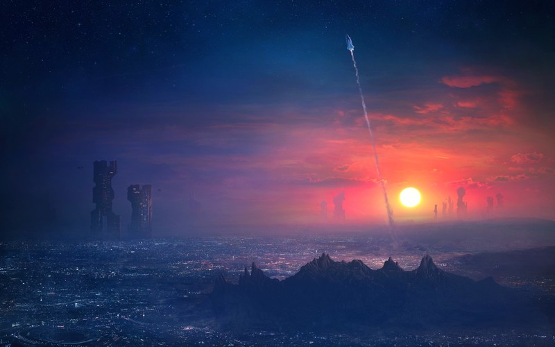 超震撼宇宙飞船城市数字艺术壁纸合集