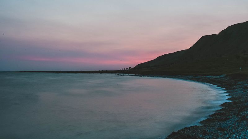 绝美海岸山丘黄昏风光 4K高清壁纸
