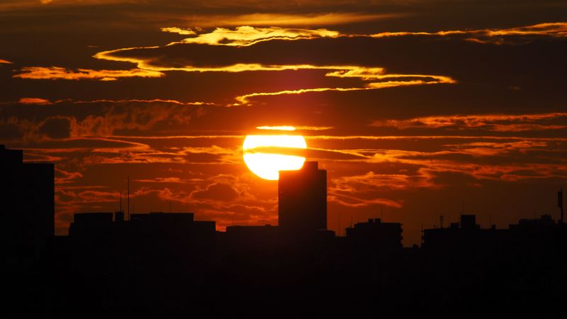 日落城市剪影壁纸合集