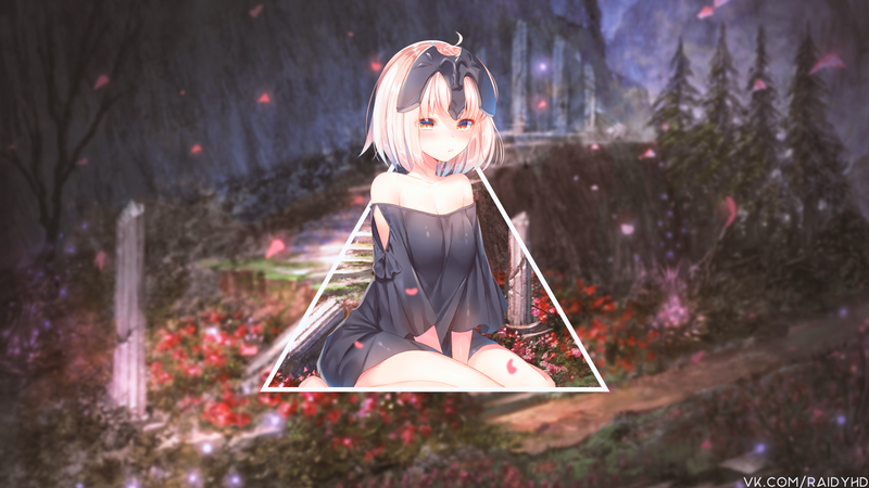 Fate系列黑贞德画壁纸来啦，画中是画外效果的二次元少女