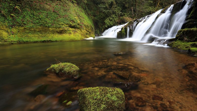 绝美瀑布自然河景高清壁纸
