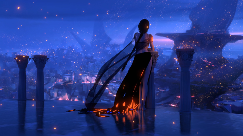 WLOP白金概念风动漫少女高清壁纸