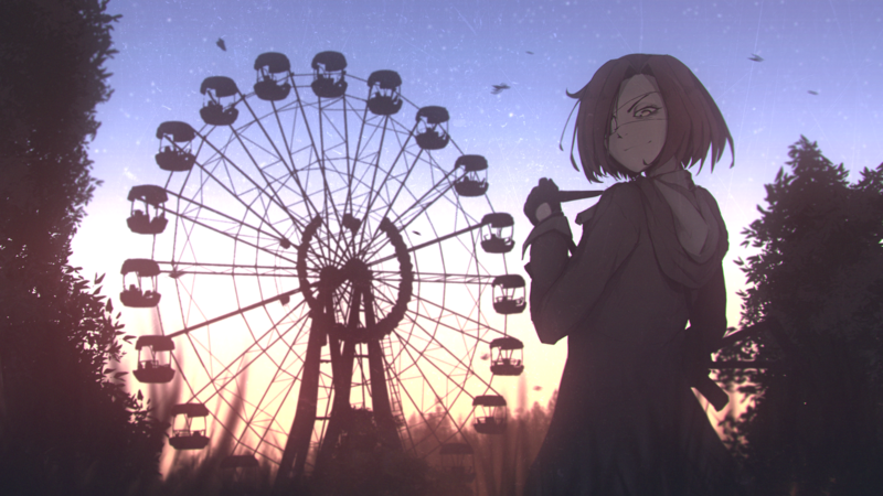 潜行者系列壁纸合集 少女持枪漫步普里皮亚季黄昏