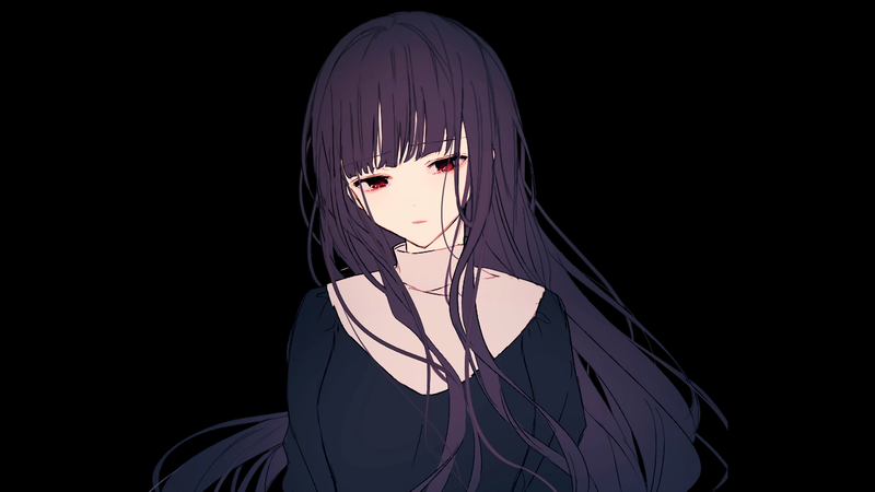 emo风紫发红眼少女壁纸合集