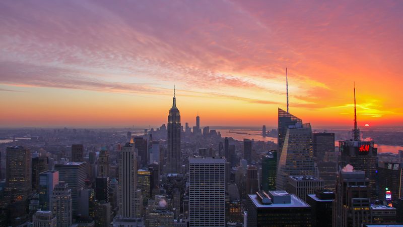 城市黄昏塔楼壁纸