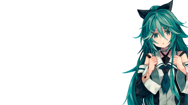 《舰娘高清壁纸合集！简约风蓝发少女太绝了》