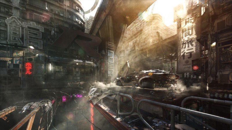 未来感拉满的4K悬浮车都市壁纸