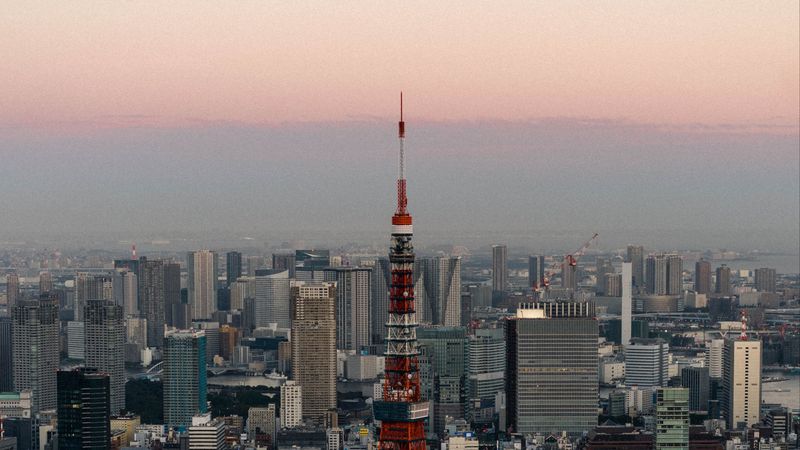 傍晚城市高塔壁纸