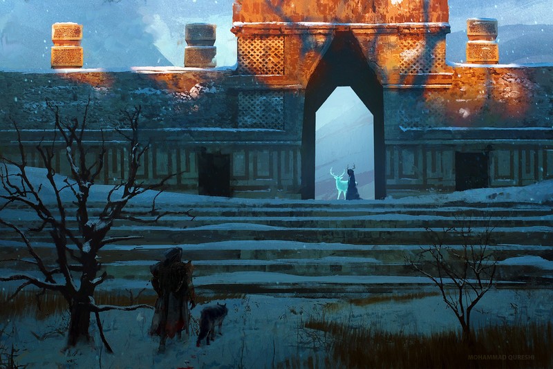 绝美奇幻壁纸合集：雪原灵鹿战狼 秘境探险氛围感拉满