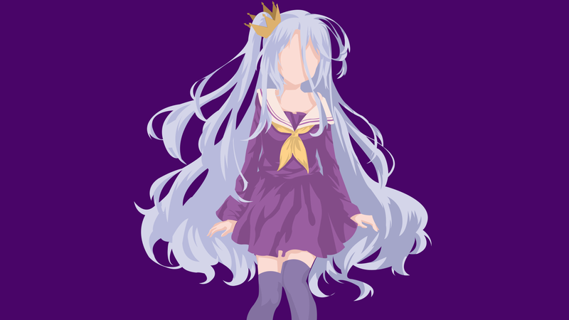 《游戏人生》白妹极简风矢量壁纸 颜值拉满