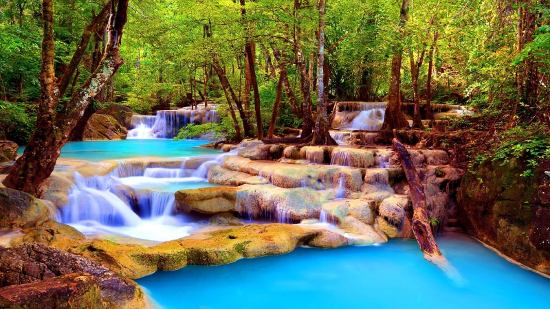 泰国七仙瀑布绝美4K壁纸