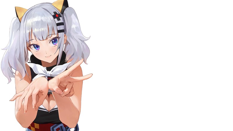 辉夜露娜虚拟主播壁纸合集！银发蓝眼还比耶