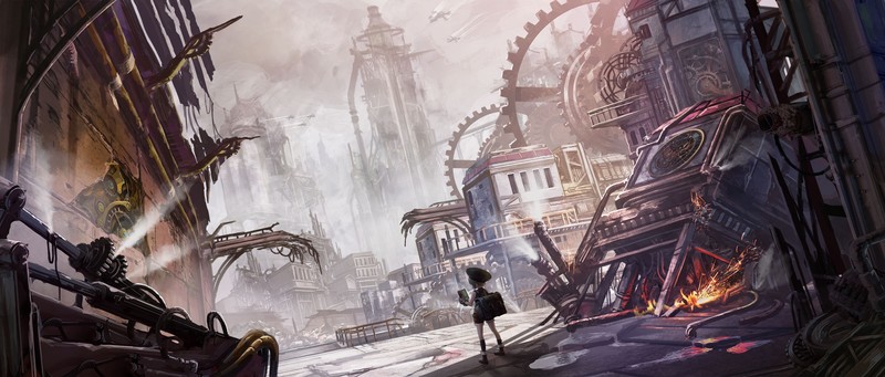 赛博废土风动漫少女壁纸 每帧都是工业末世的浪漫