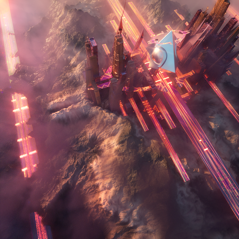 赛博朋克感拉满！未来都市山地数字壁纸合集