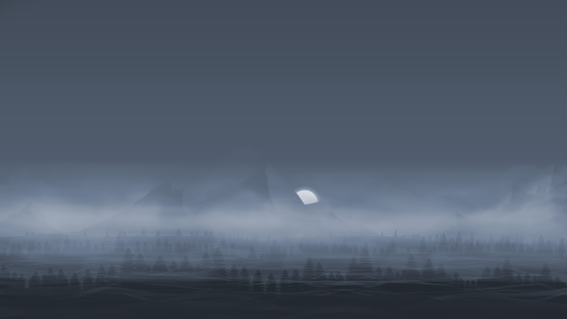 冬日月夜极简风景壁纸