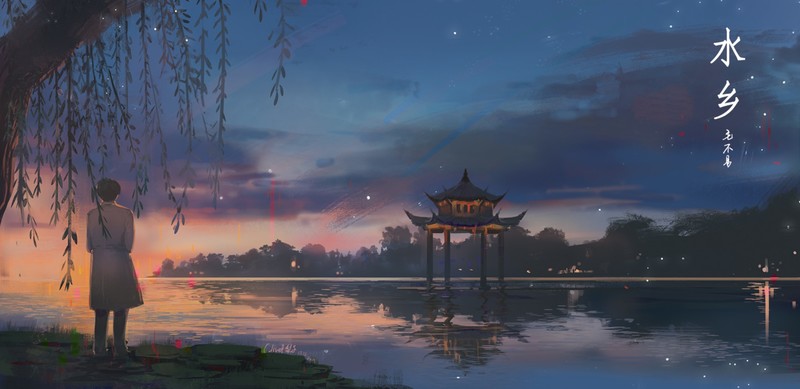 动漫风景天空云朵高清壁纸