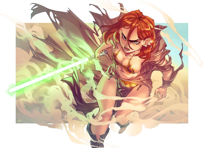 星战光剑壁纸来啦！动漫少女版绝地武士高清图