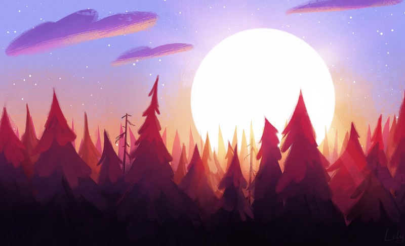 4张绝美景物数字插画壁纸合集