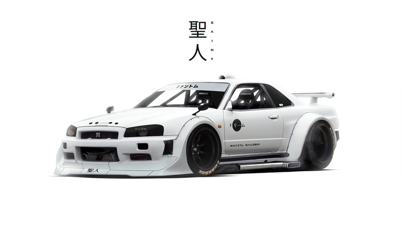 帅到腿软！Khyzyl Saleem笔下的战神Skyline GT-R R34高清壁纸