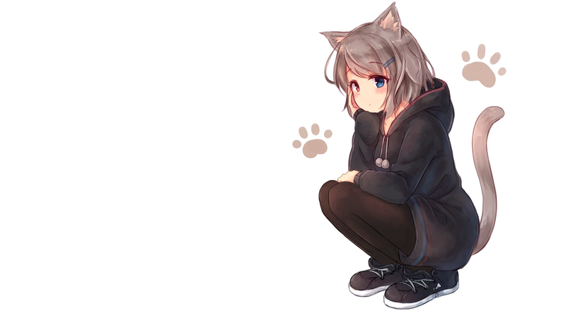 这组壁纸全是可爱猫耳少女！