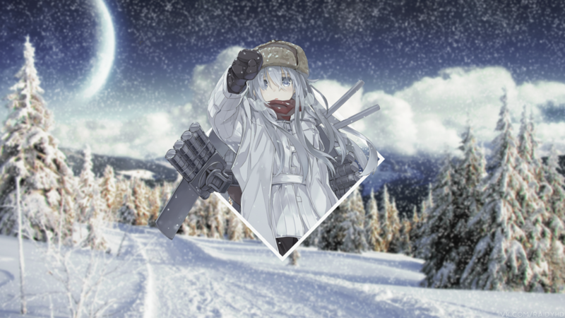 舰娘高清壁纸合集 风雪中的响爷与舰娘同人作品