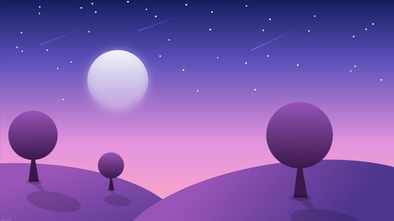 绝美极简风自然山水壁纸 把星月森林装进屏幕里