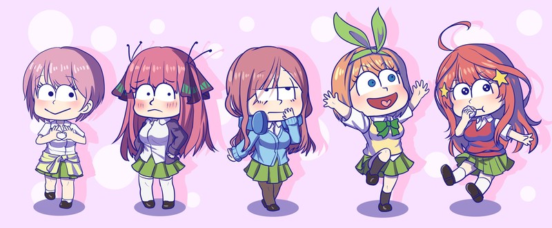 五等分的新娘同人壁纸合集 中野五姐妹亮相