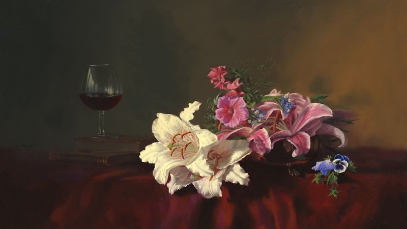 花束 美酒 鲜花 自然 高清壁纸