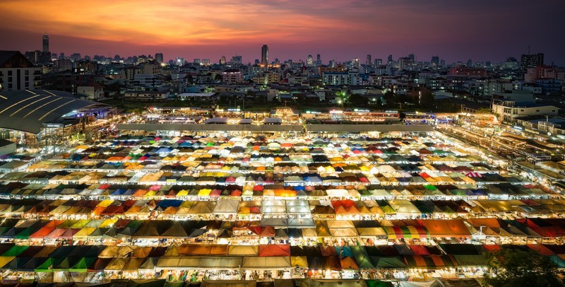 泰国曼谷缤纷都市天际线 绝美高清壁纸免费存