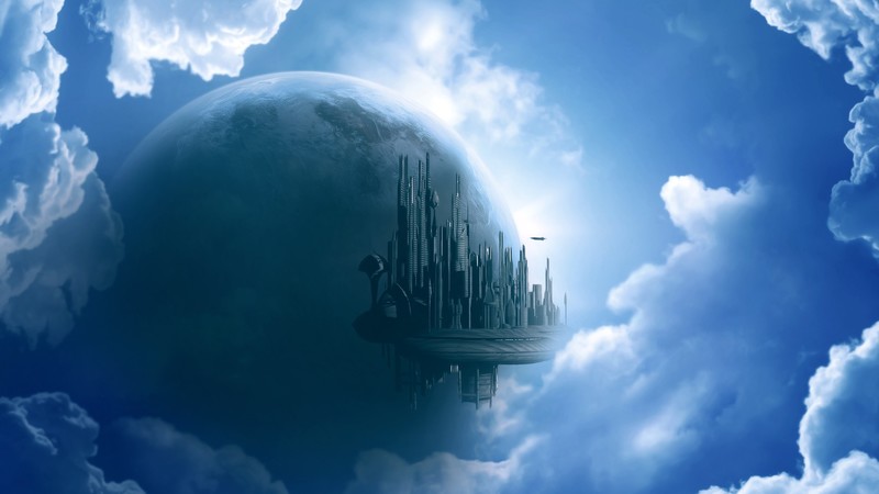 绝美天空之城创意数字艺术壁纸