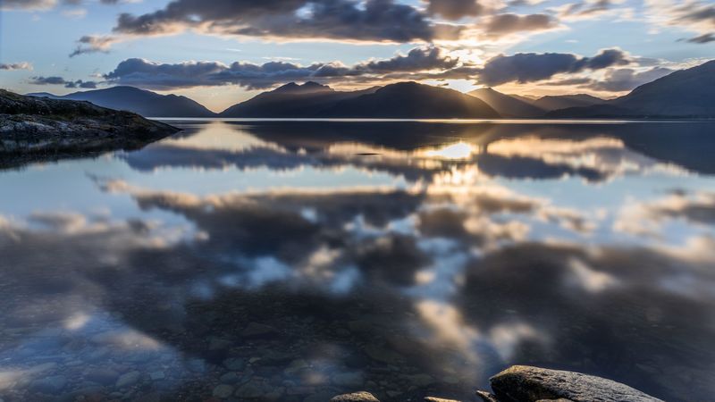 绝美山海日落4K壁纸