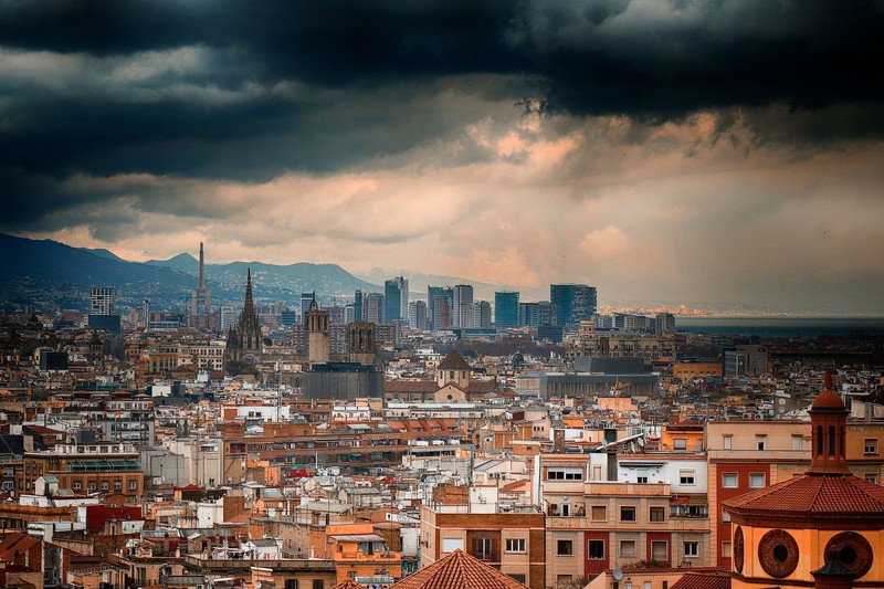 巴塞罗那加泰罗尼亚城市风光壁纸