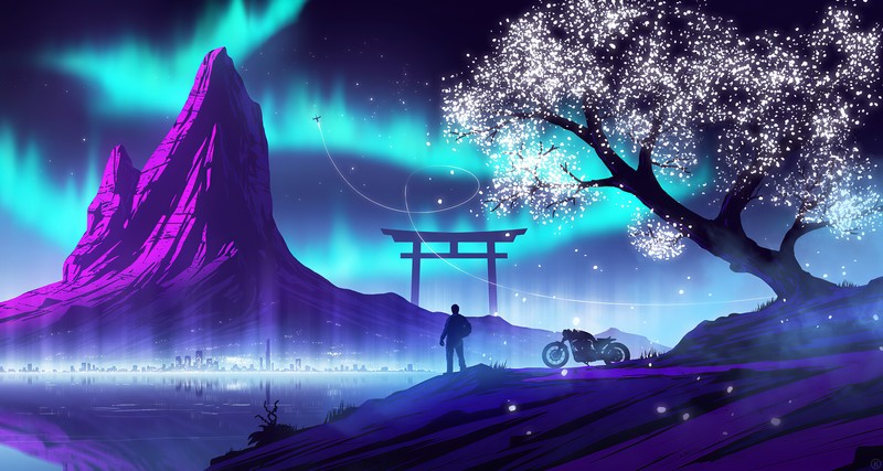 绝美氛围感壁纸合集！把日式神域和极光夜景焊在屏幕上